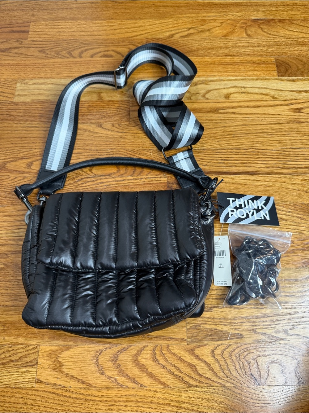 THINK ROYLN Black Puffer Crossbody NWT